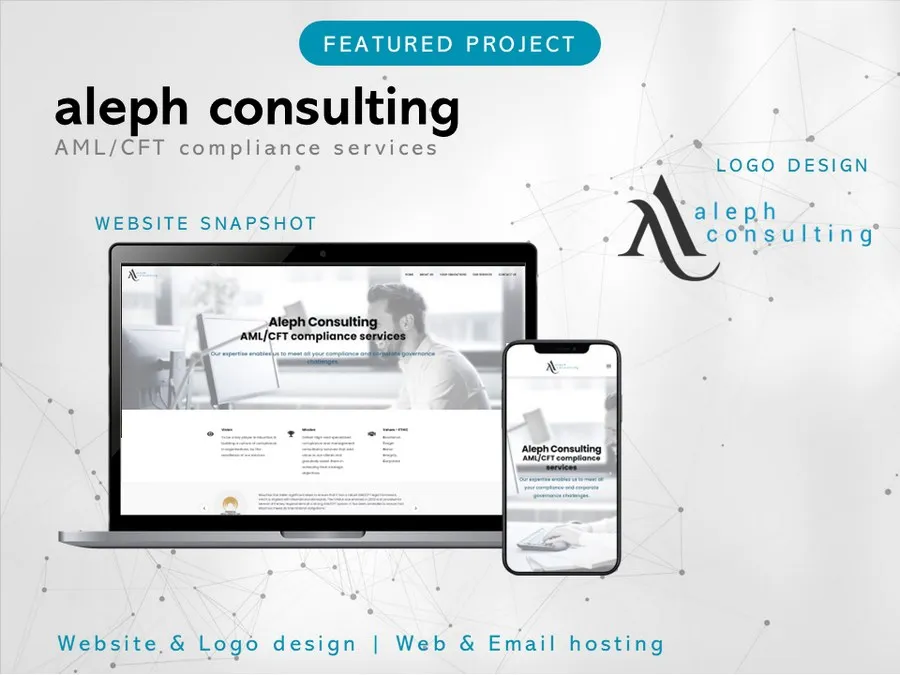 Projet site corporate et création logo Aleph Consulting à Tamarin Maurice